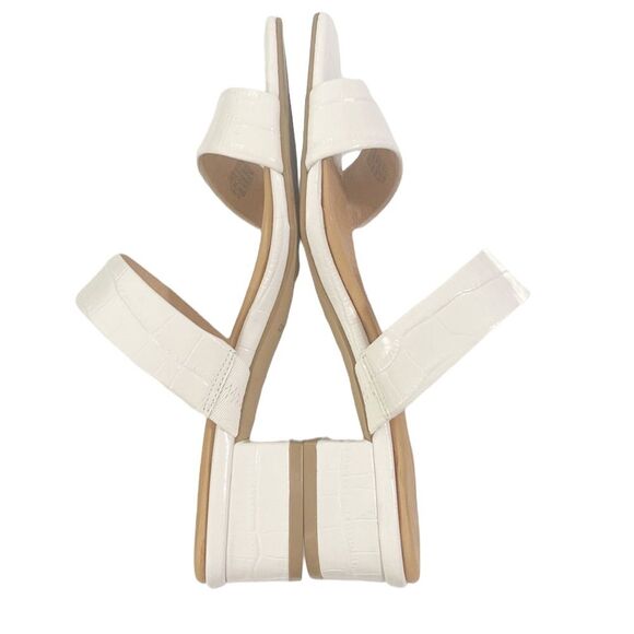 Corso Como CC Faeya croc embossed white square heel double strap sandal size 6 - Picture 6 of 11